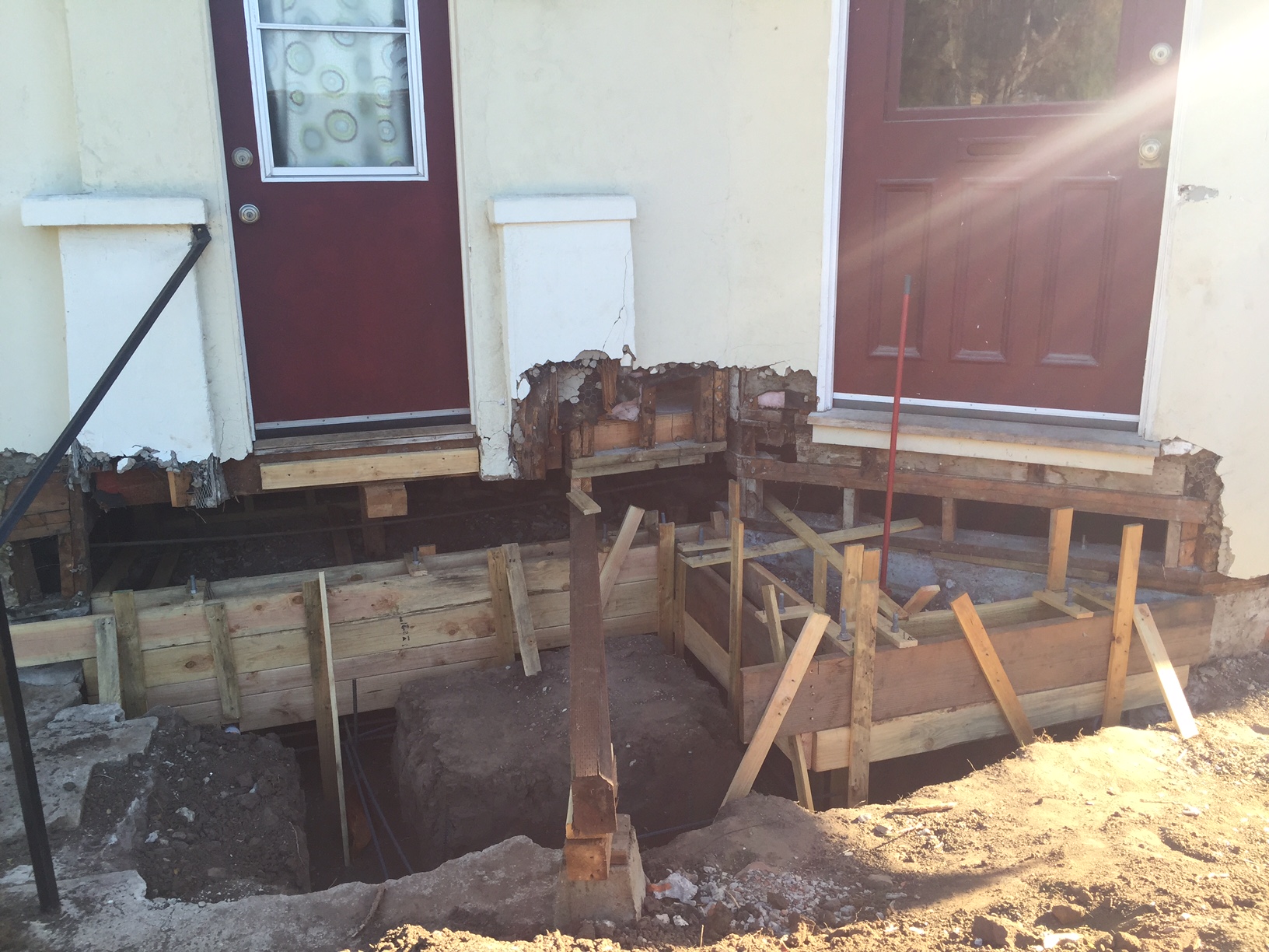  Foundation formwork for the small addition. 
