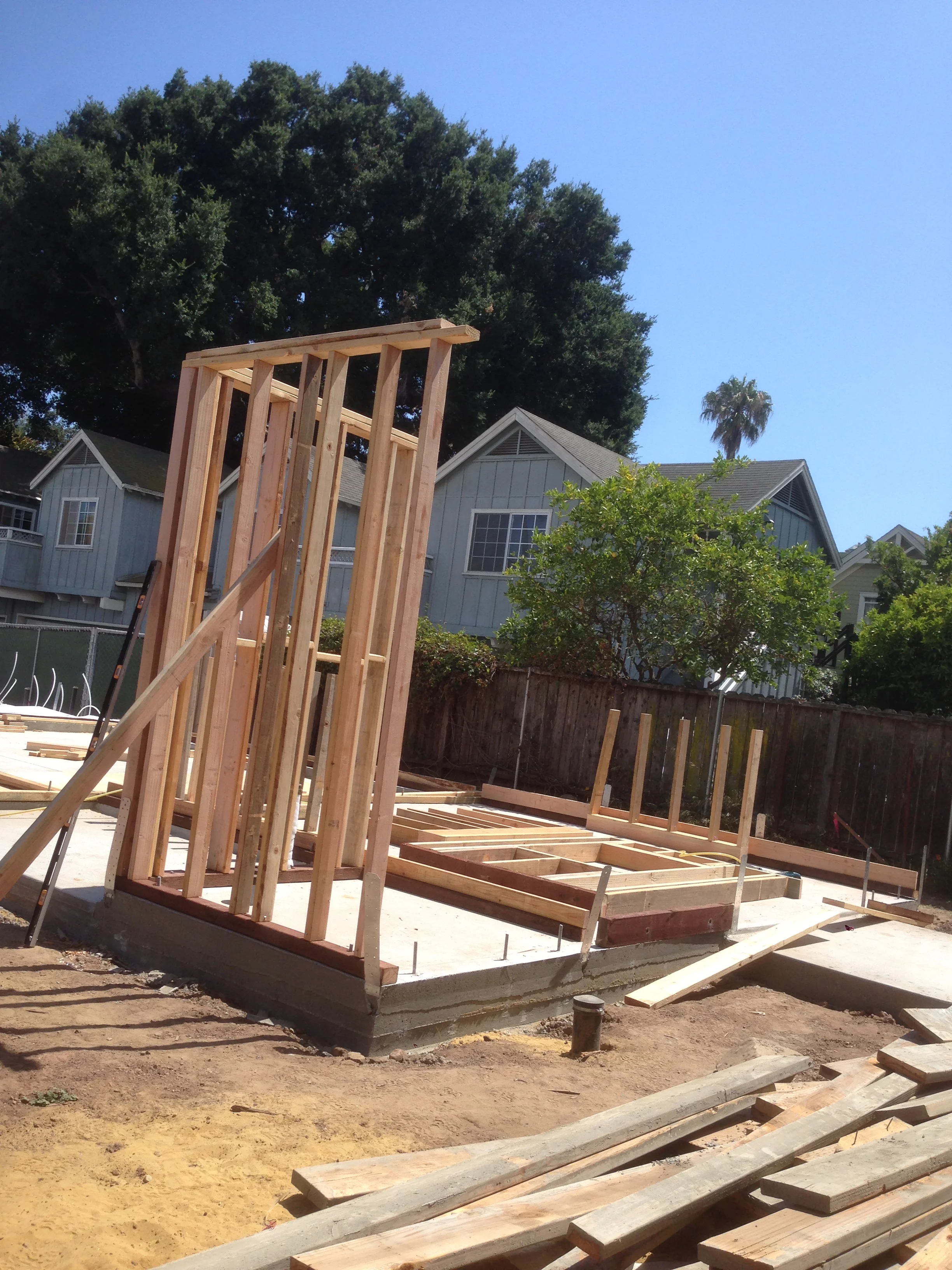  The first wall is framed ... have a long way to go, ha. 