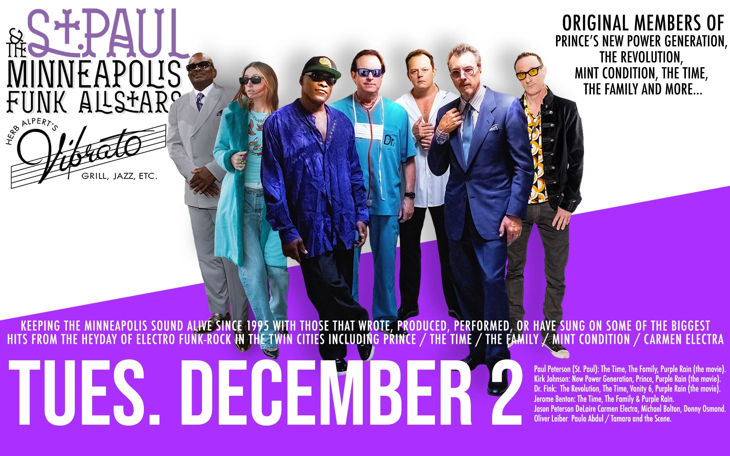 Live in Los Angeles! Jerome joins St. Paul & the MPLS Funk All-Stars! Live in Concert! Tuesday, December 2, 2025 | Herb Alpert's Vibrato Grill Jazz 