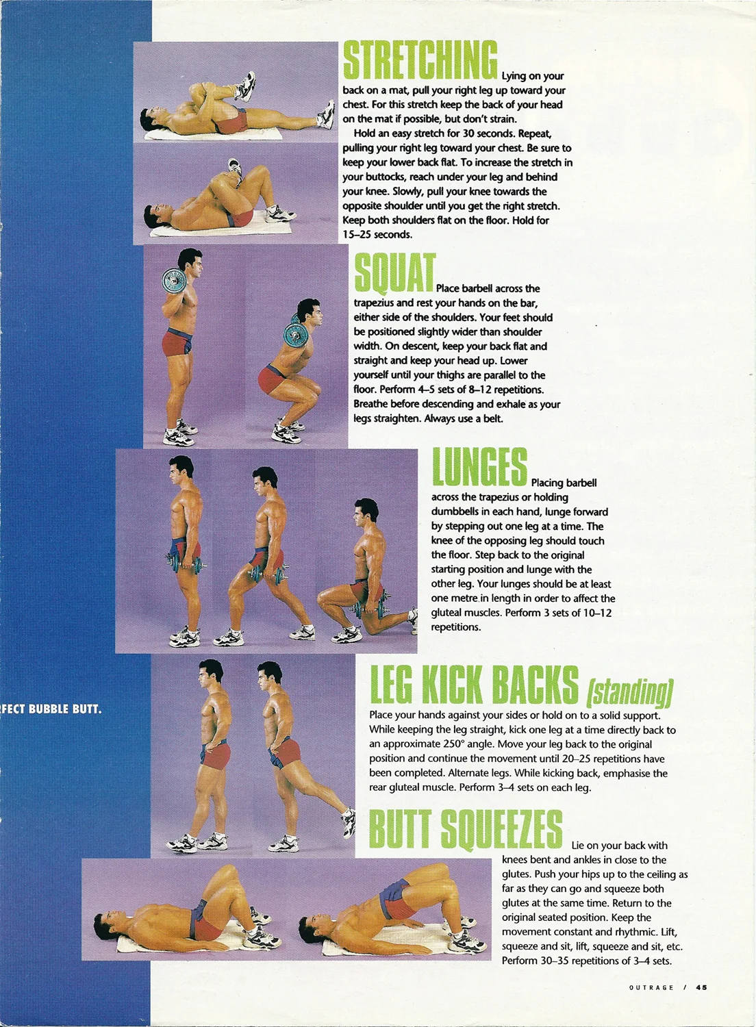 Australian fitness magazine , Butt routine