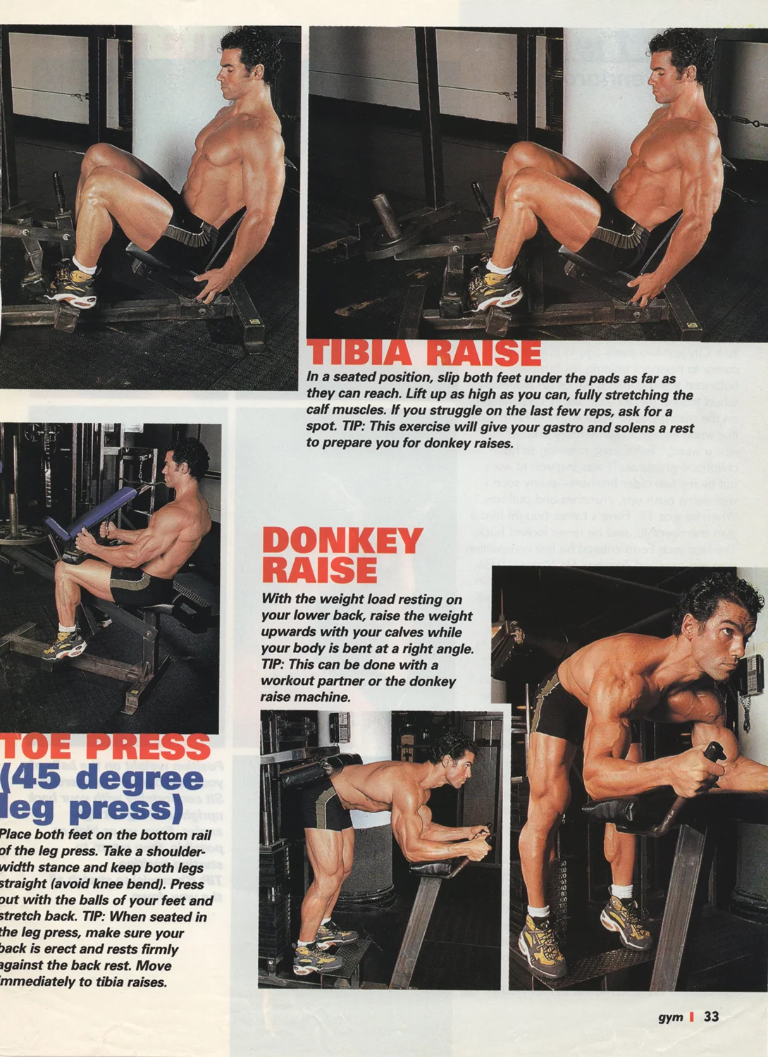 Gym magazine, calf routine