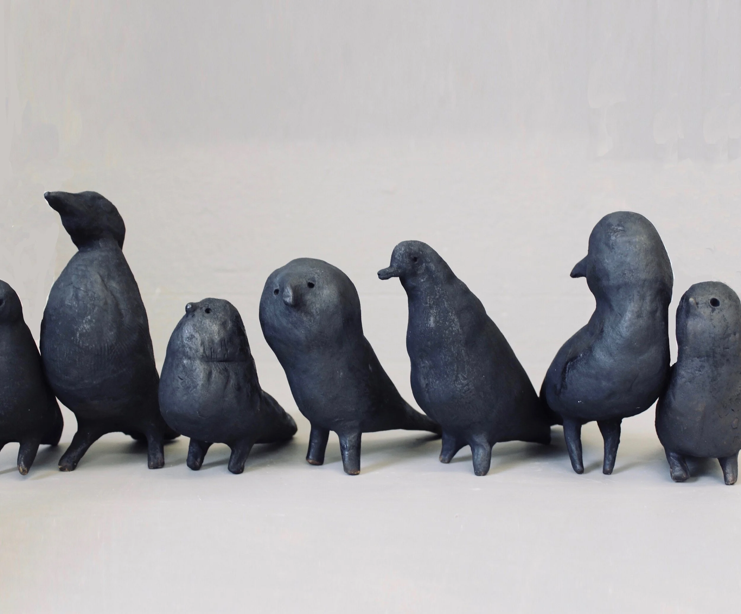 A small selection of over 100 birds made by the Grounding Project