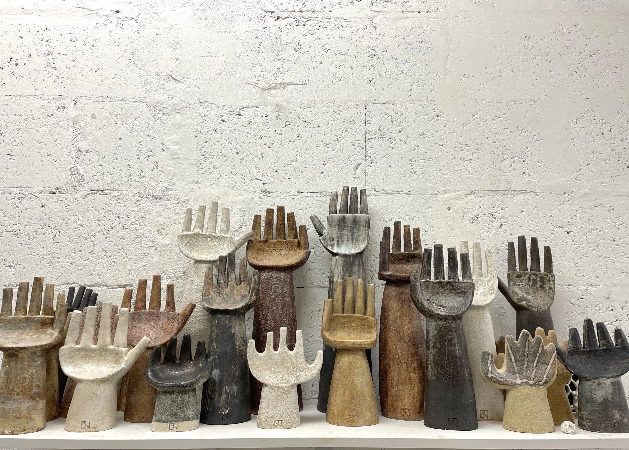  In celebration of the overlooked, the hand that we use to communicate, collaborate, manipulate, caress, grasp, fix, make, measure, sense and interact with. The palm and fingerprint are a map of our individual identity, illustrated by the material of