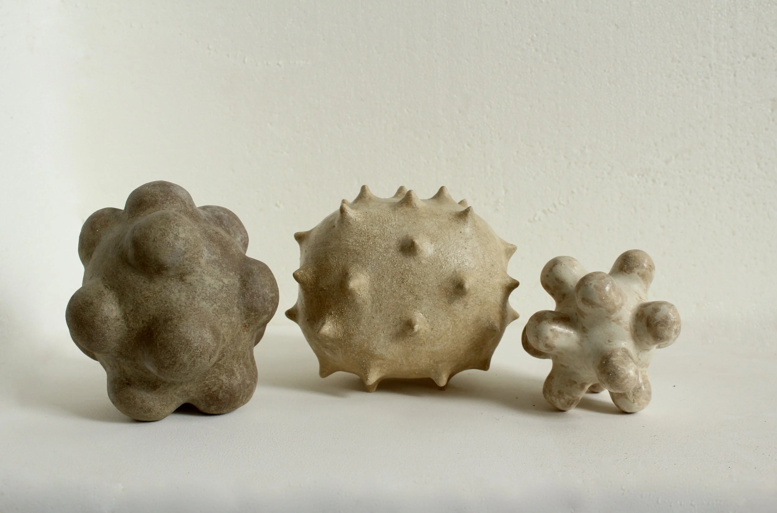  Nodular Ball, Spikey Puff and Baby Sandstone Seed, MAH Gallery, London 