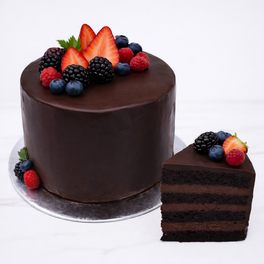 Chocolate Espresso Mousse Cake - Fresh Berries.png