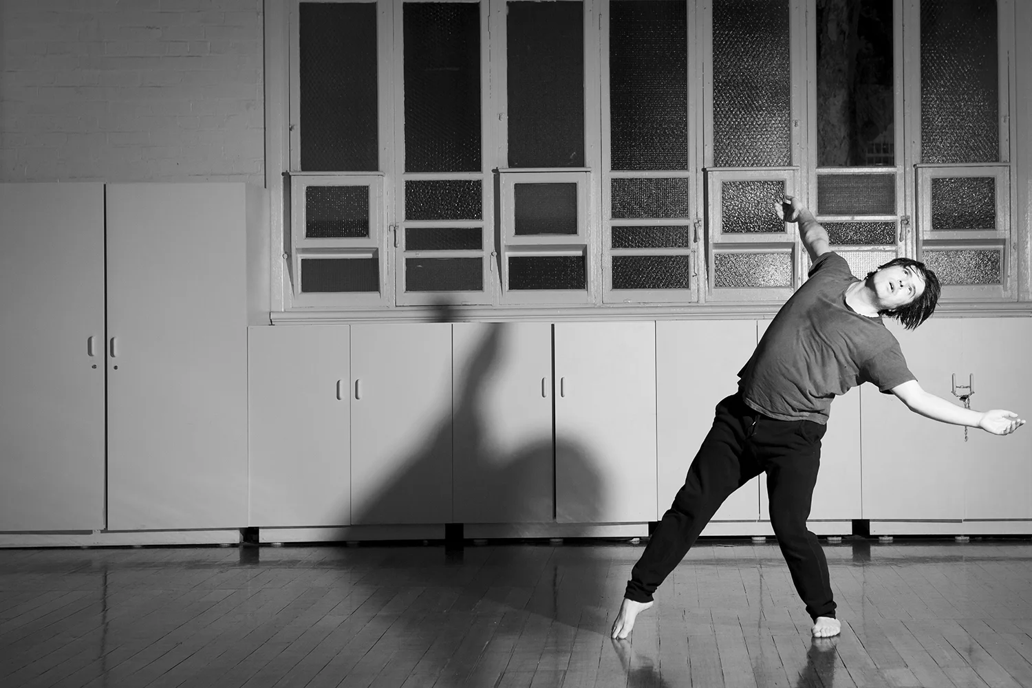 Zac Jones, dancer, rehearses for The Right Unravelling
