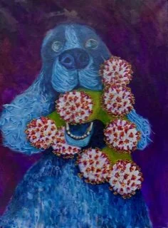 COVID Herder, 18x24”, acrylic on canvas