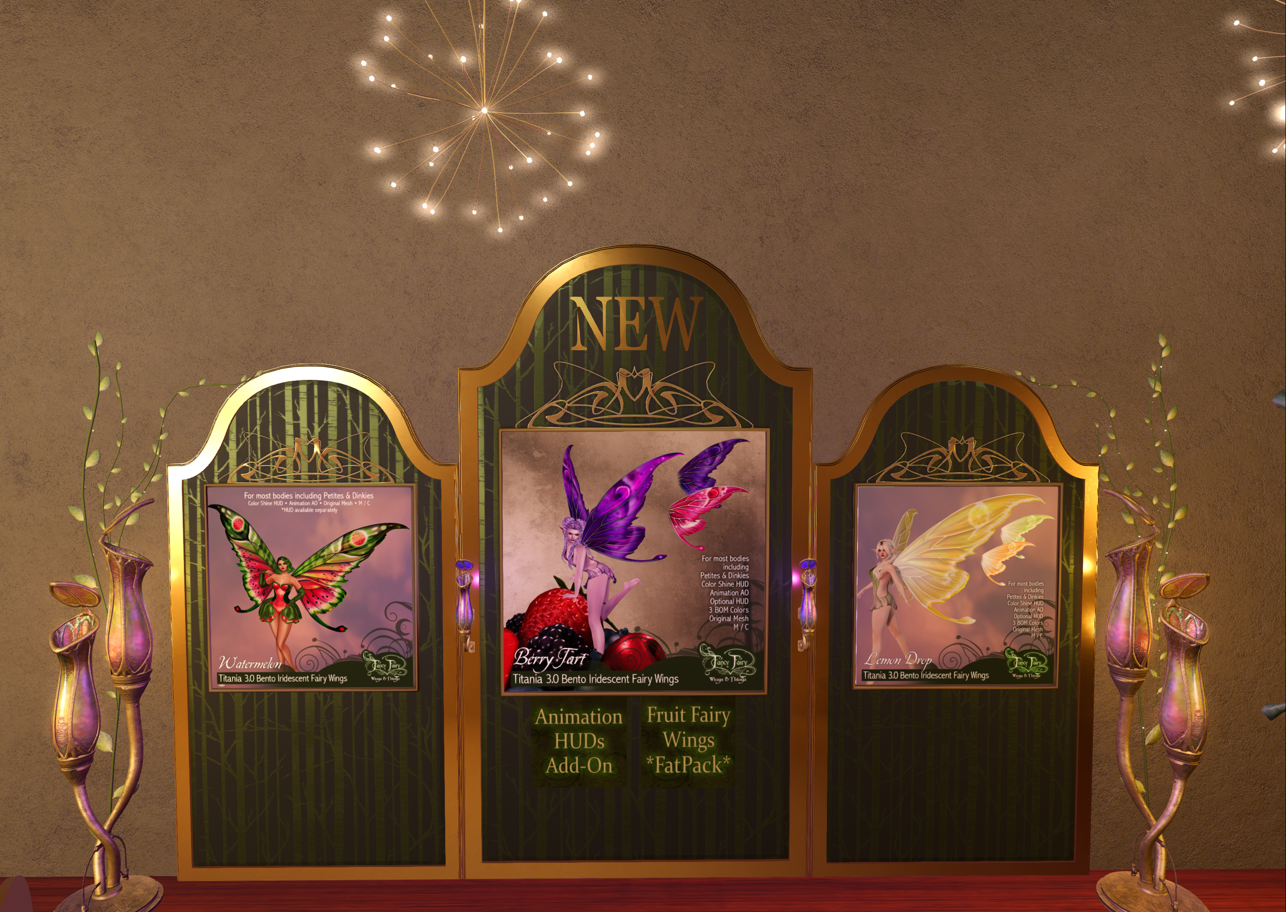 Second Life photo showing Fruit Fairy wings series