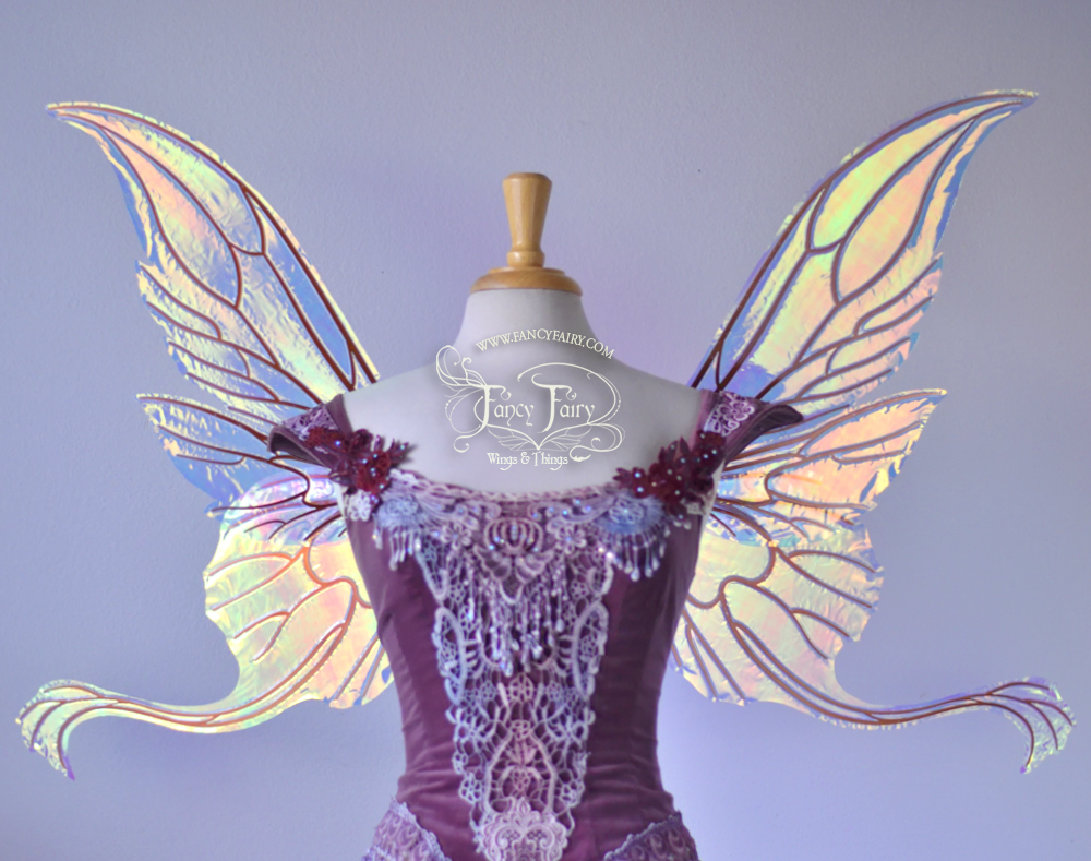 Guinevere Fairy Wings, Clear Diamond Fire with Copper Veins - Platinum Edition