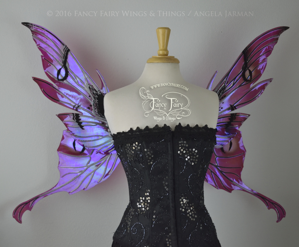 Morgana Fairy Wings Painted Berry With Black Flocking and Veins