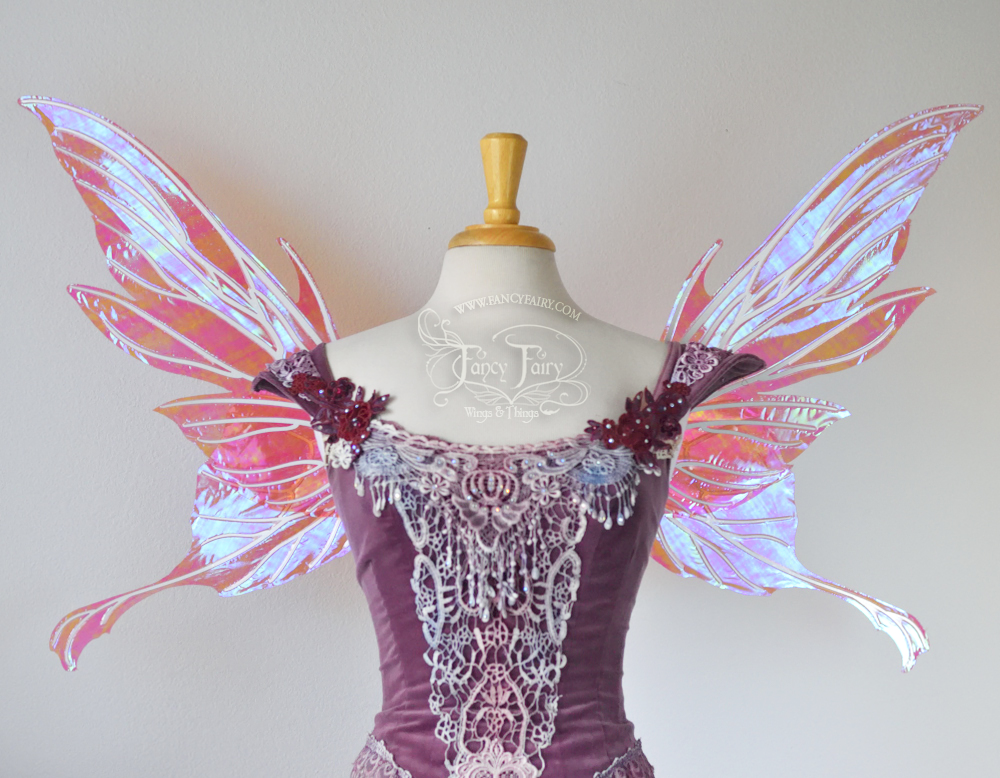 Morgana Fairy Wings in Berry With Pearl Veins