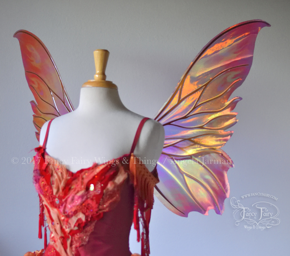 Clarion Fairy Wings Painted Fire (WINX style) with Copper Veins