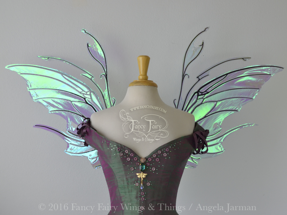 Scythe Fairy Wings in Aquamarine with Black Veins