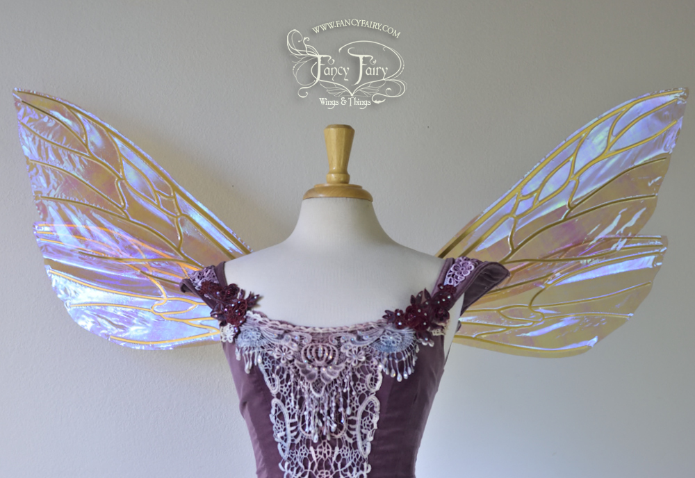 Ellette Fairy Wings in Lilac with Gold Veins