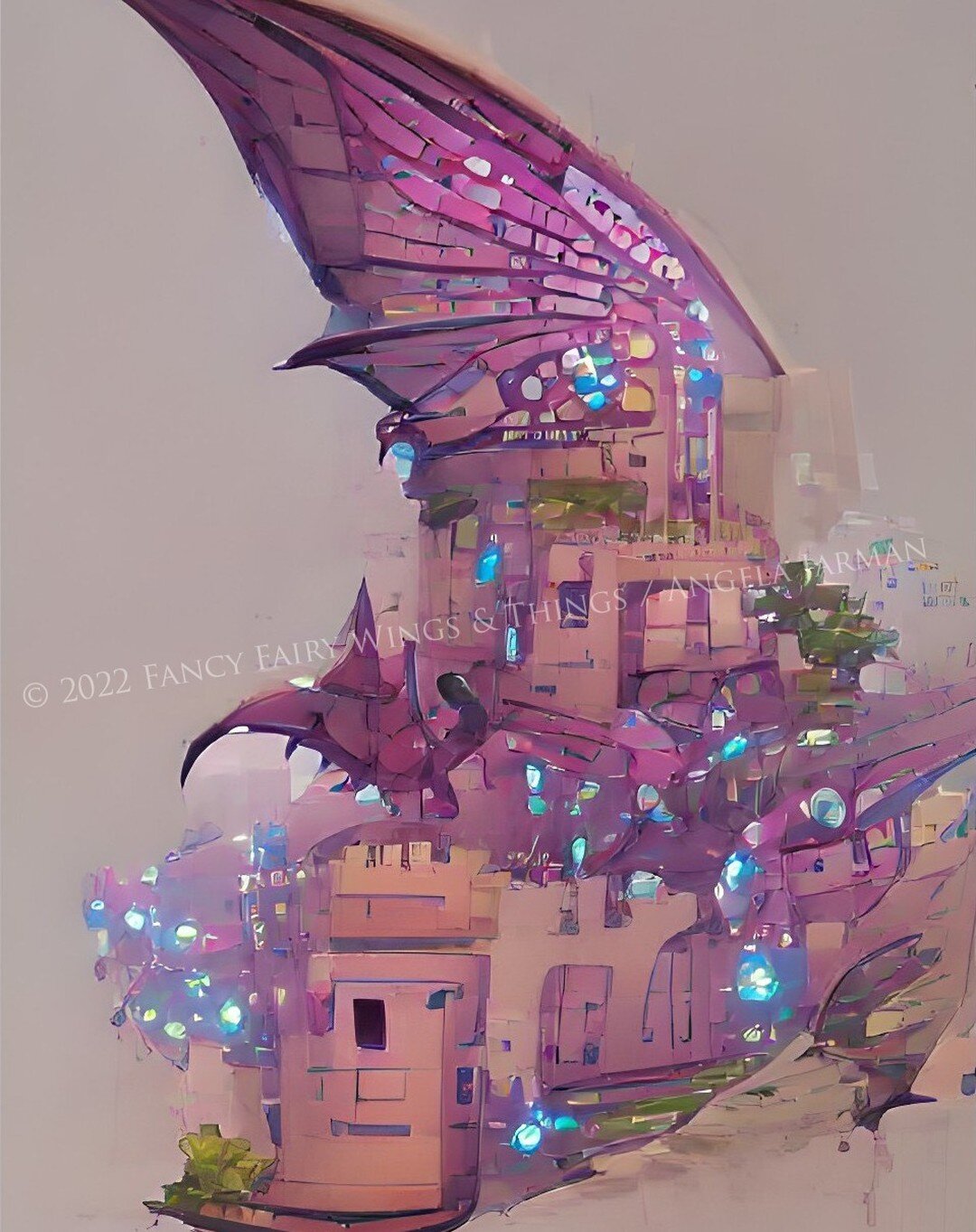 I am obsessed with this Wombo Dream AI art generator!
I used one of my wing pics, and some text prompts to make these. I could play with this all day 🤩