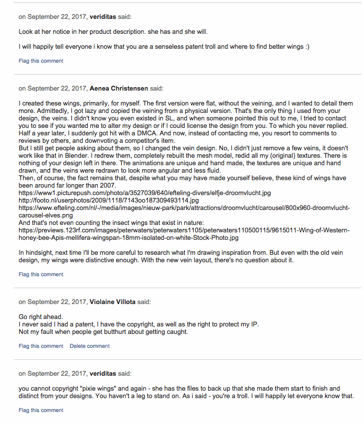  Aenea Christensen admitting to copying my design from the physical version while also arguing that they were original enough. 