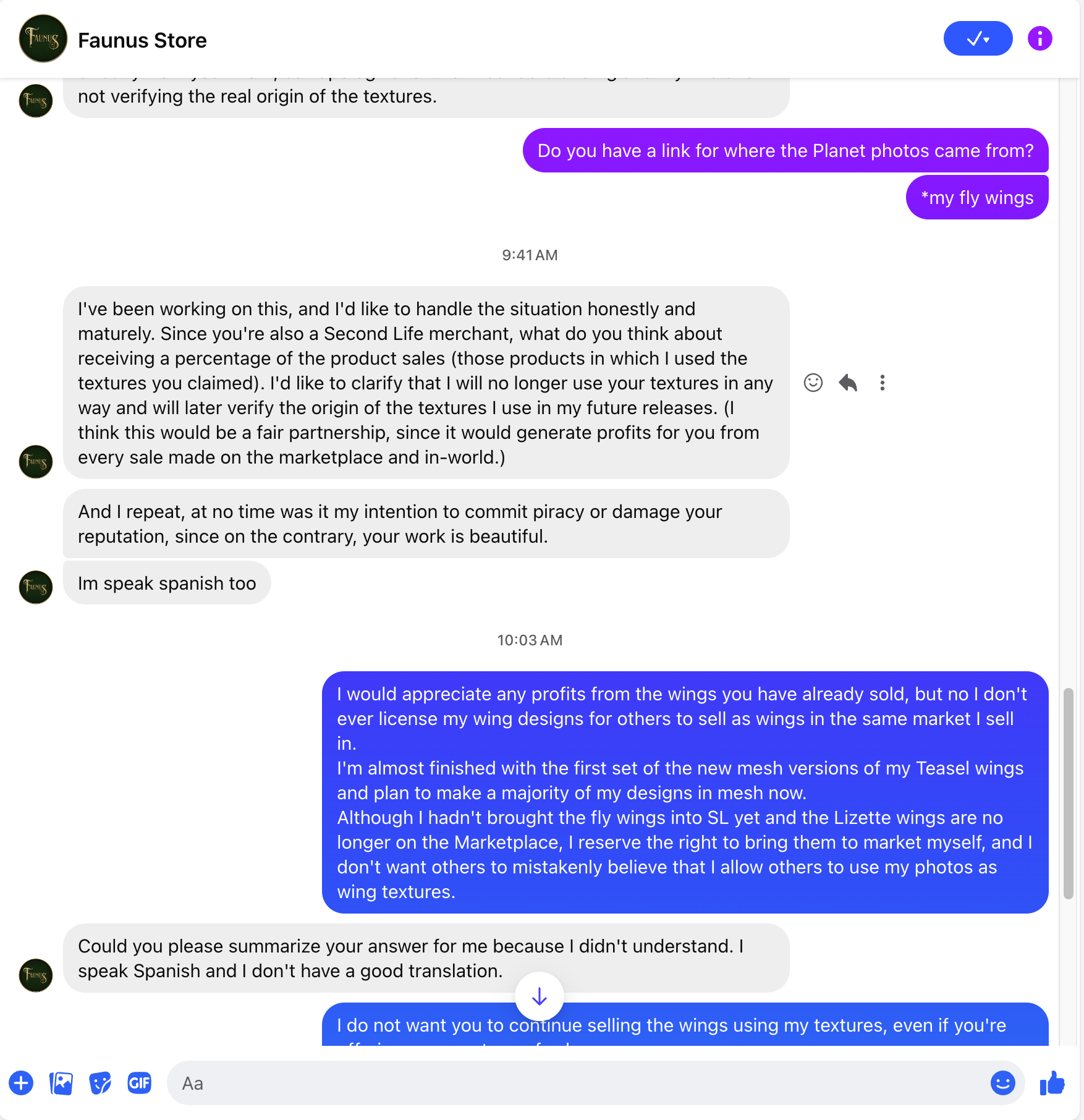 FB convo with Faunus 4