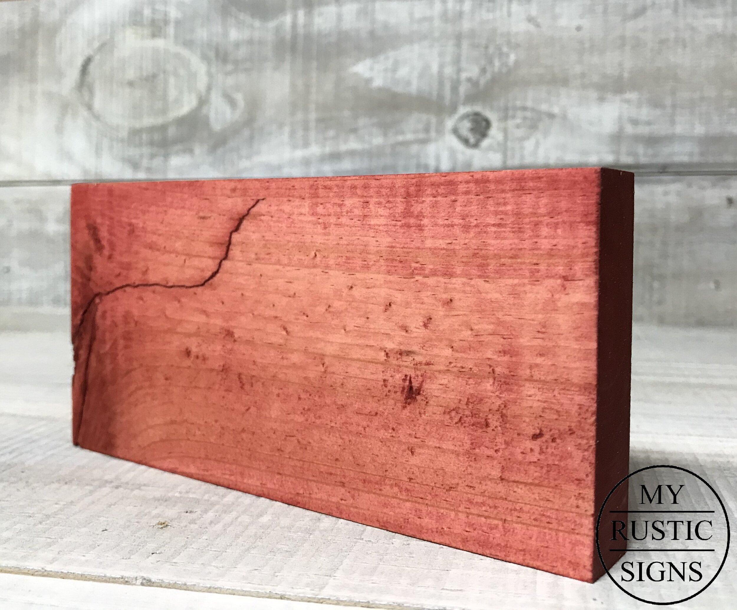 Rustic Barn Red Single Plank Wood Sign 