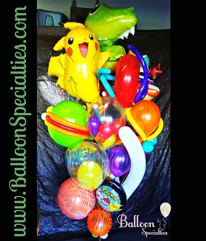 Bouquet de globos Pokemon  Pokemon themed party, Pokemon party  decorations, Pokemon balloons