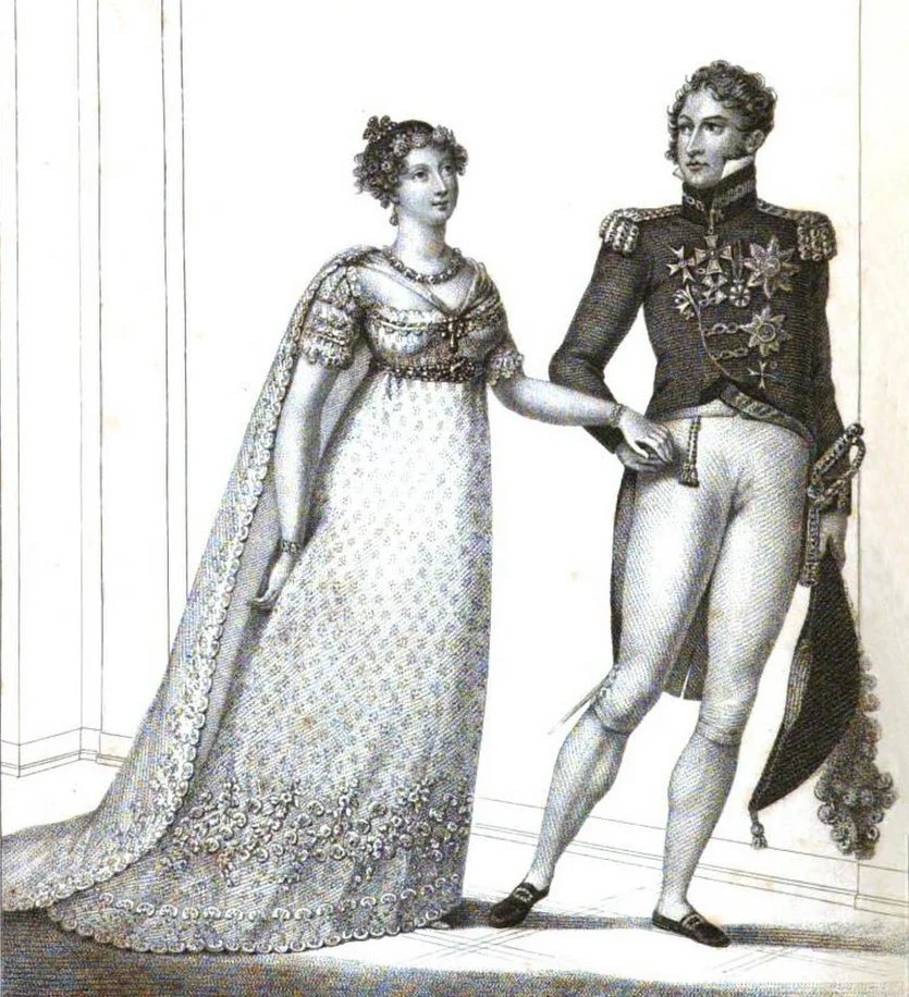 The marriage of Princess Charlotte of Wales and Prince Leopold published in La Belle Assemblée ( June 1816)