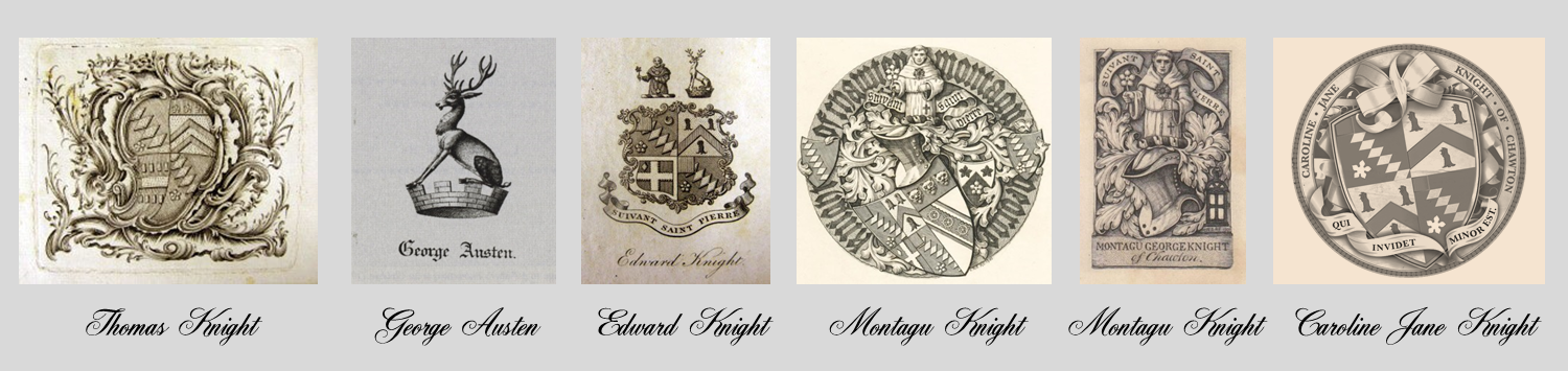 The Austen and Knight bookplates. Credit: Julia B. Grantham.