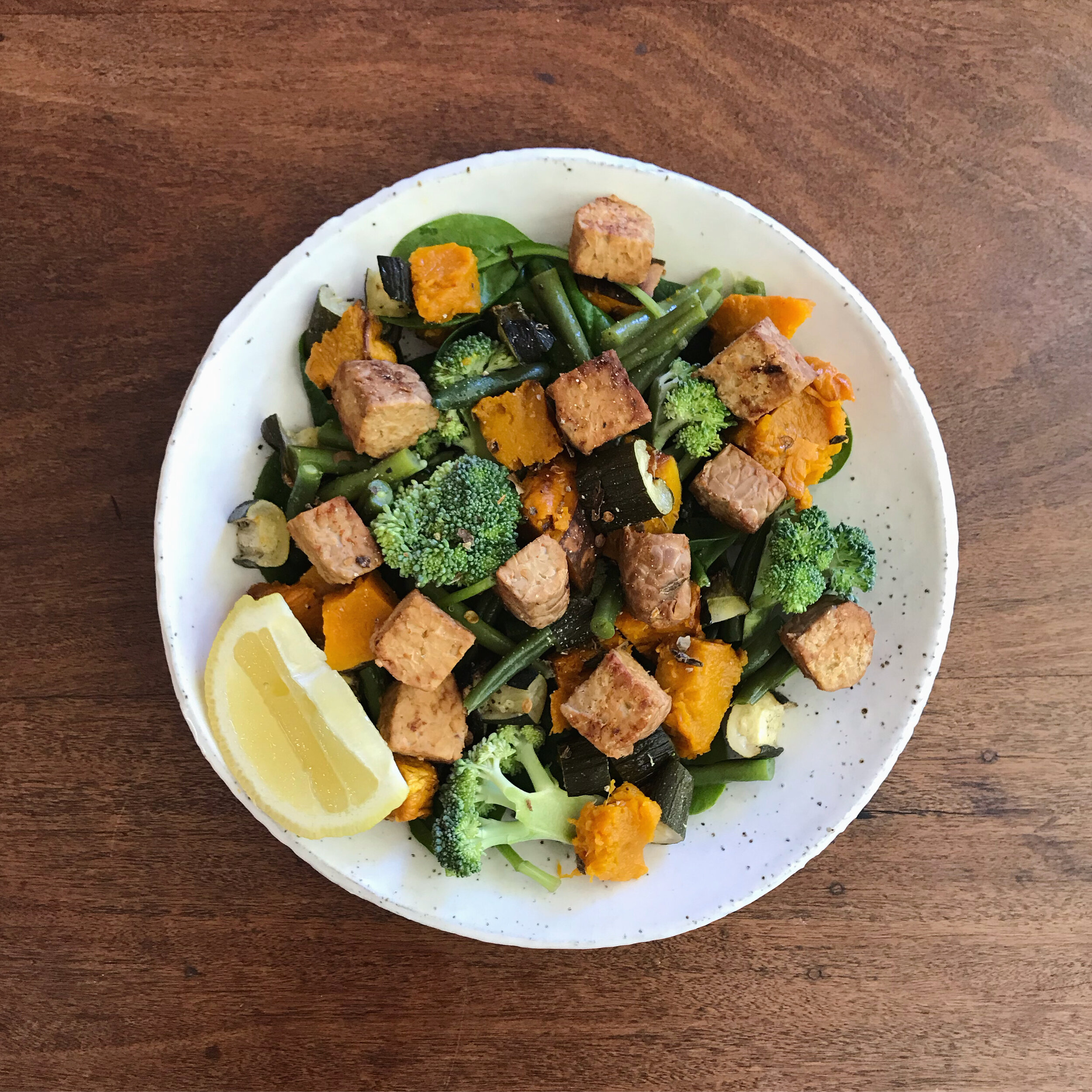 Spiced Tempeh and Roasted Veggie Salad