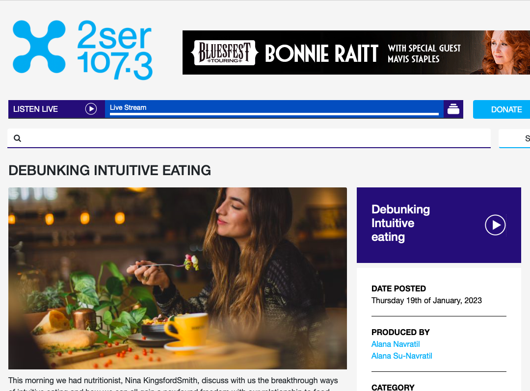 Radio Interview: Debunking Intuitive Eating