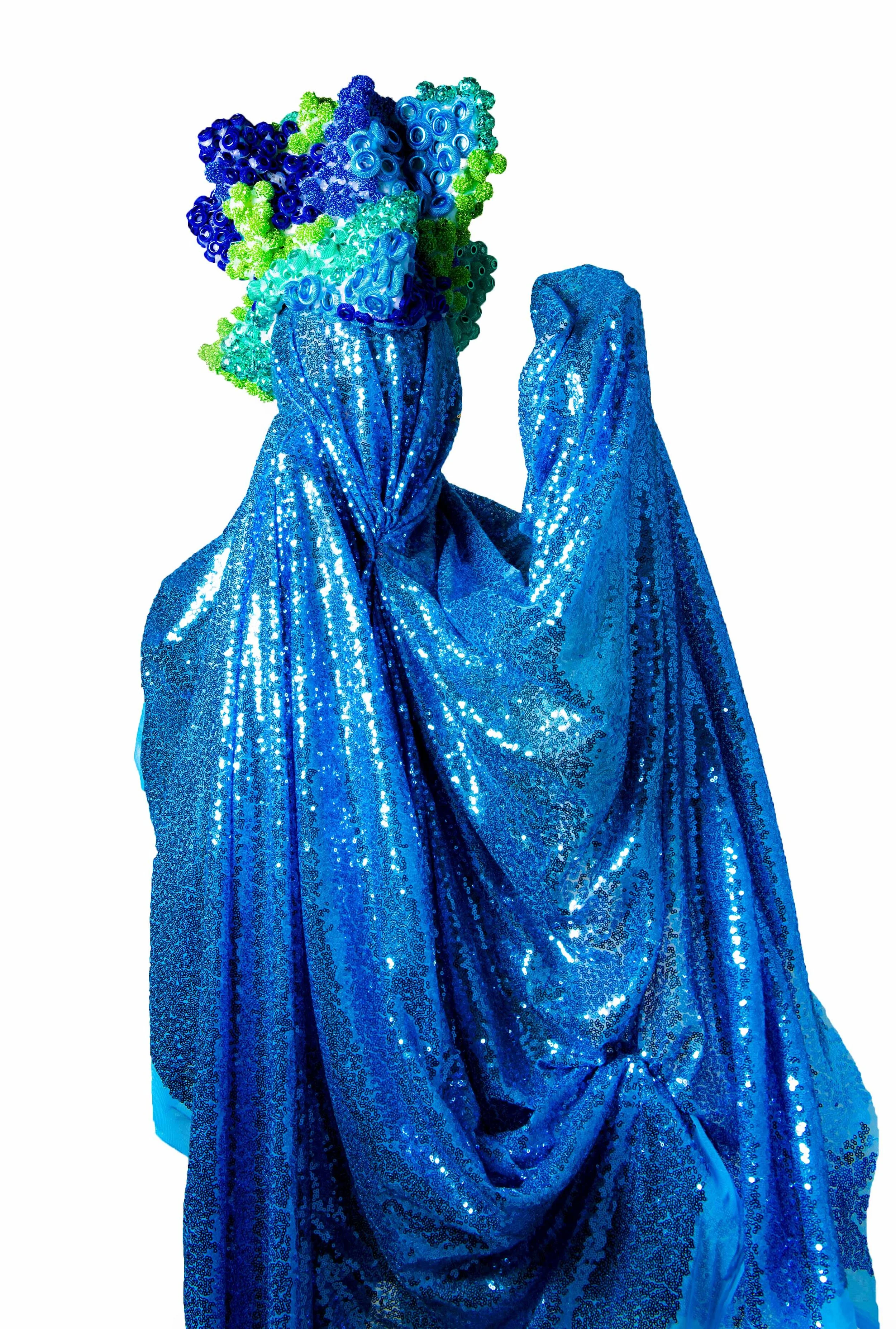 Venus of Alexandria Headdress, 2019, Beads, Fabric, Milan Straw