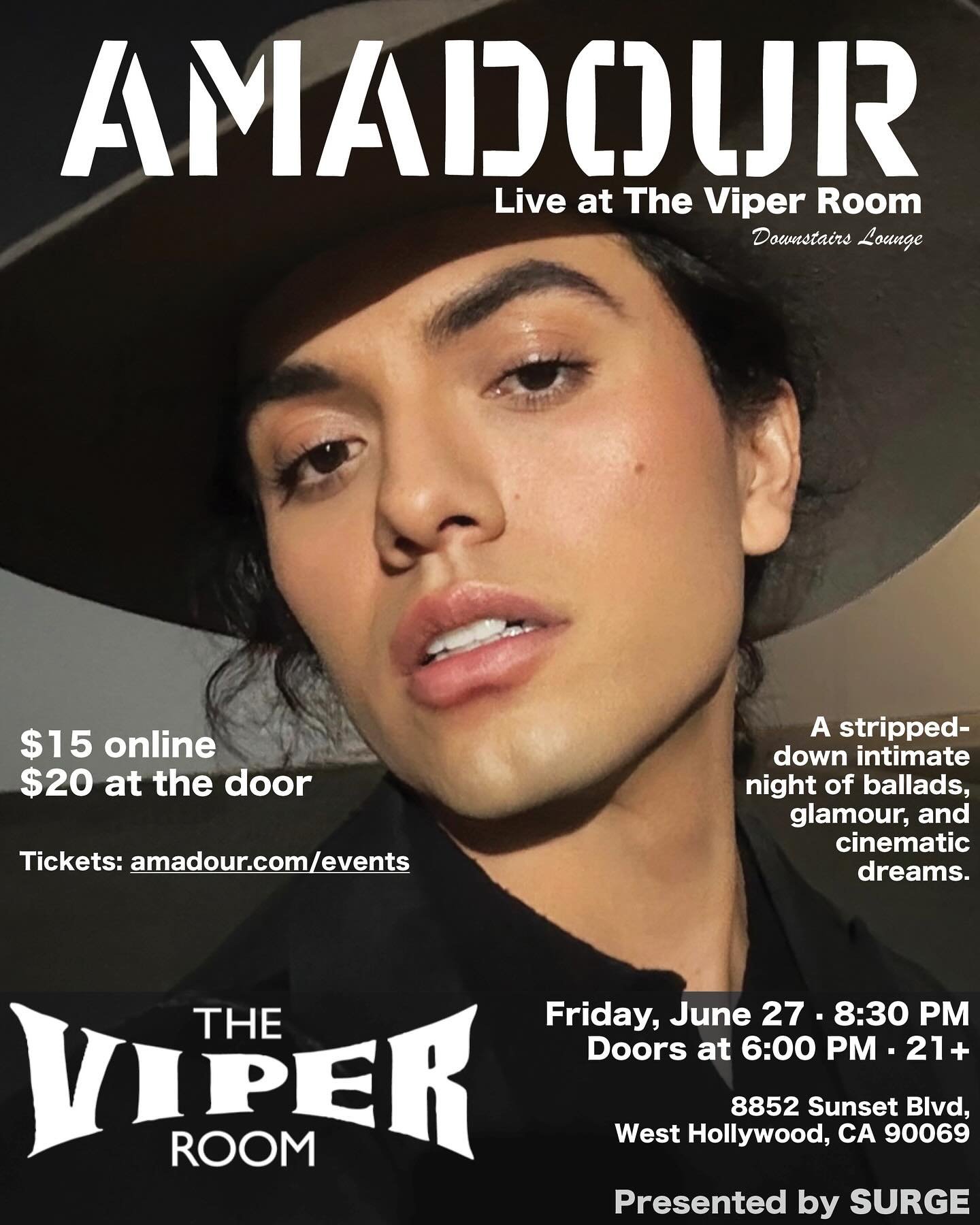 I&rsquo;m playing The Viper Room @theviperroom on Friday, June 27 at 8:30 PM &mdash; a stripped-down, intimate night of ballads, glamour, and cinematic dreams. I&rsquo;ll be sharing upcoming songs from my upcoming debut album &ldquo;I Was Born in the