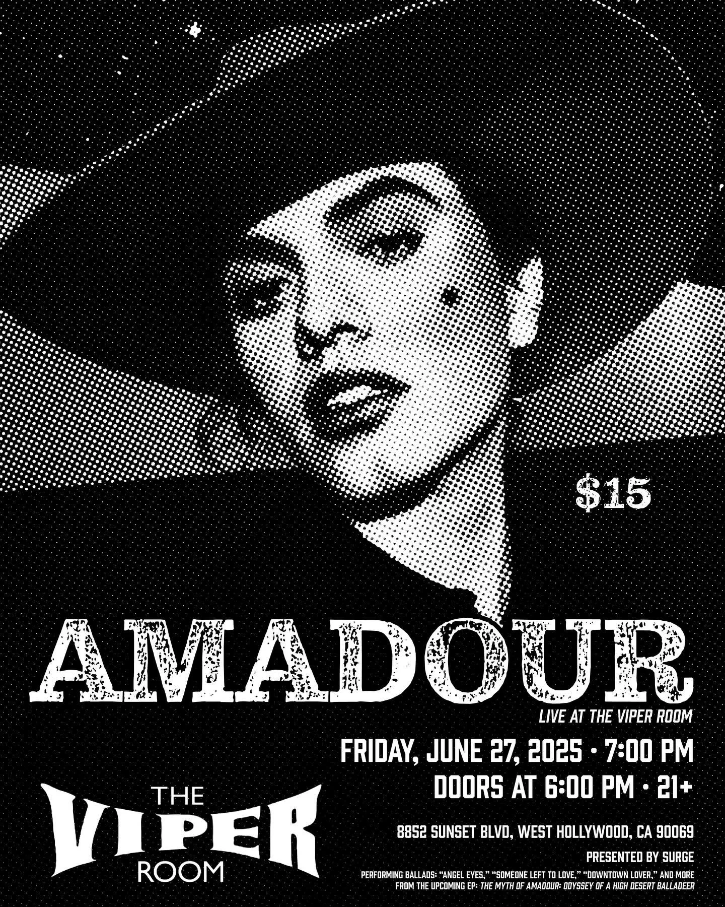 Friday, June 27 I play the The Viper Room!!🐍
This will be one of the last shows before the venue transforms &mdash; a little piece of Hollywood history.

✨ Please note the updated set time: I go on at 7PM sharp (not later!)
Friday, June 27 &bull; Do