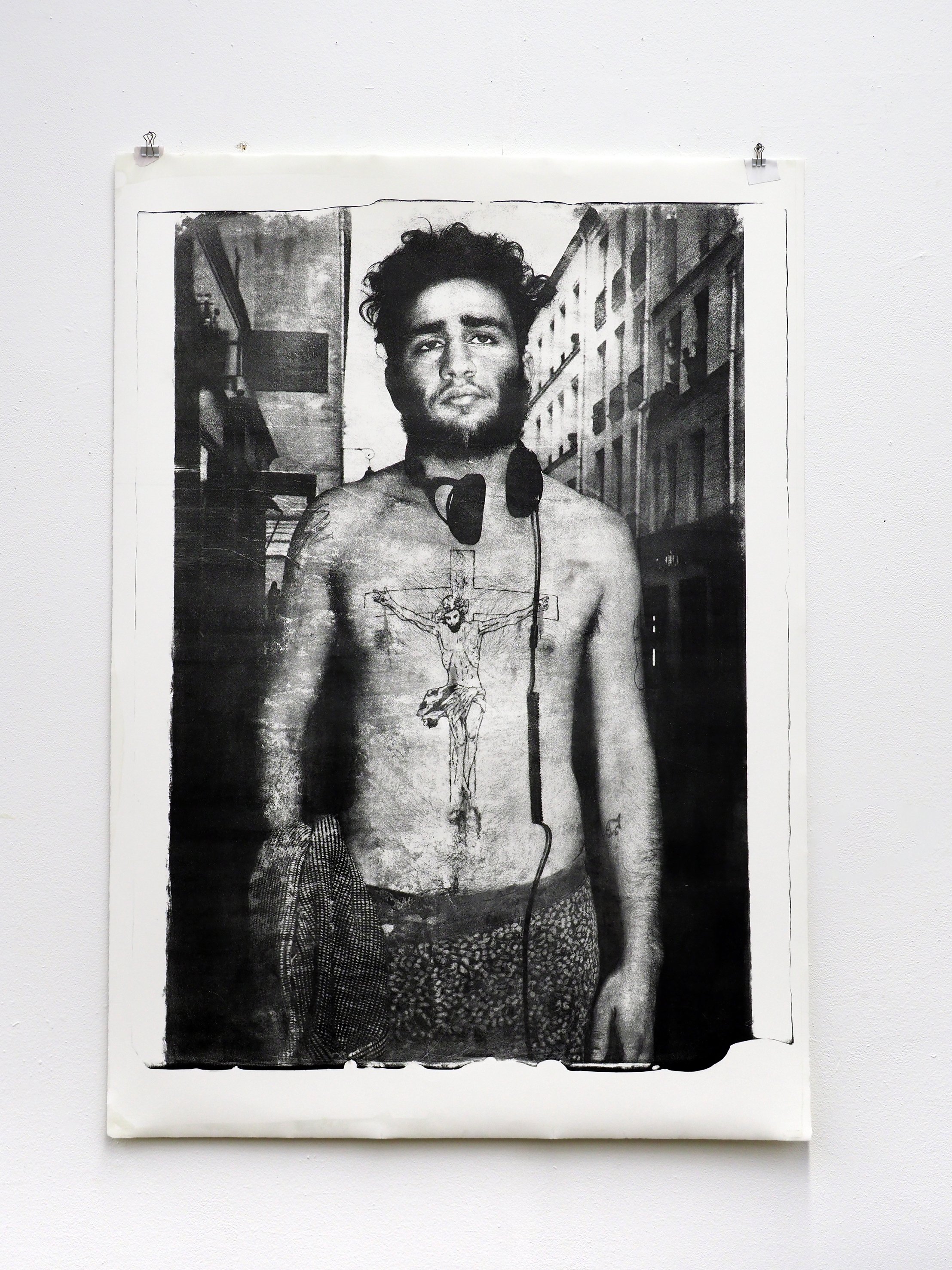 no Title, Lithography , Size 60*90. Papier Zercall 76*106 , rehaussed with china ink and couch of transparent ink in serigraphy. 2025