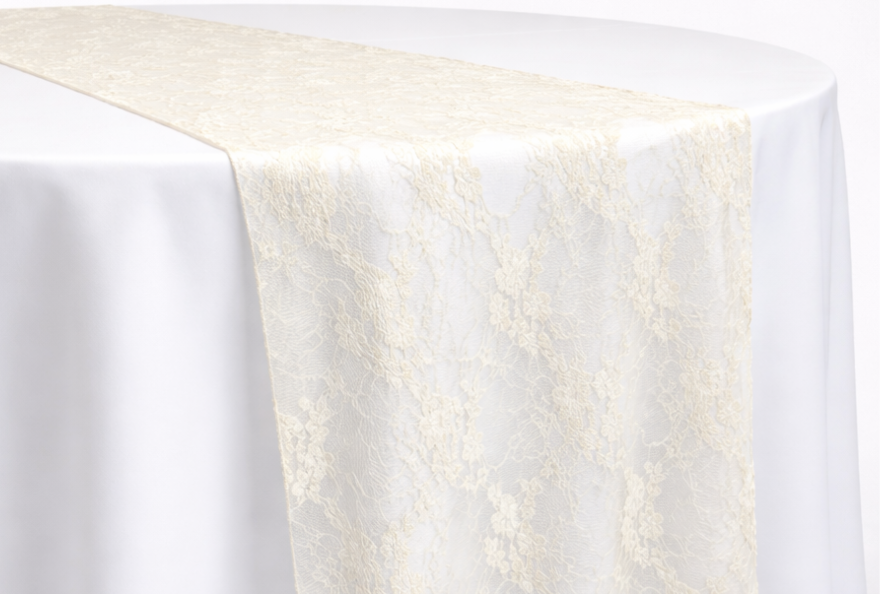 Victorian Stretch Lace Runner - Champagne