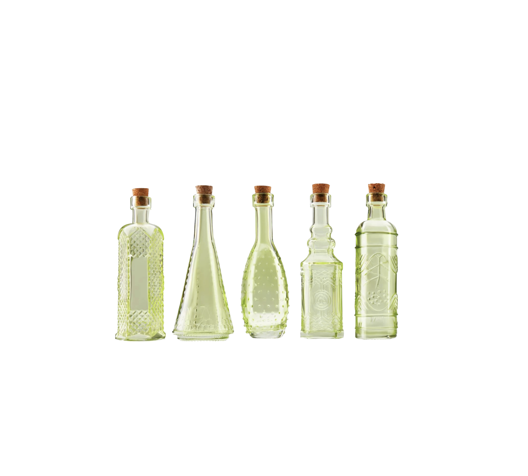 Green Glass Mini Vintage Bottle
