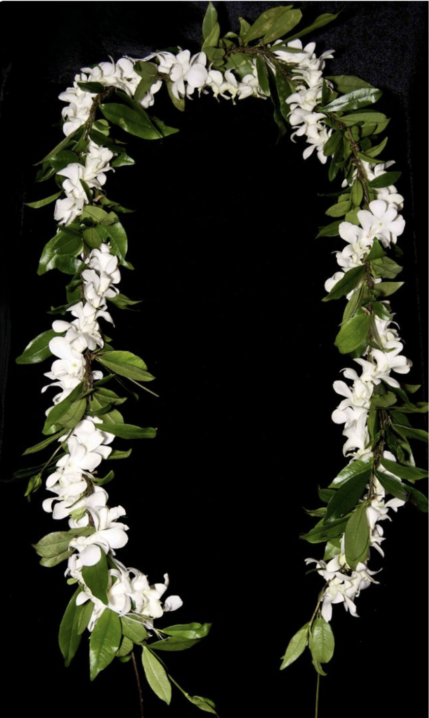(SEASONAL)Maile Lei w Orchid Wrap