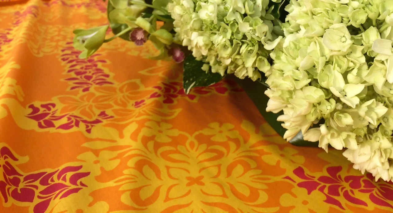 Tropical Flower Sash - Orange Yellow