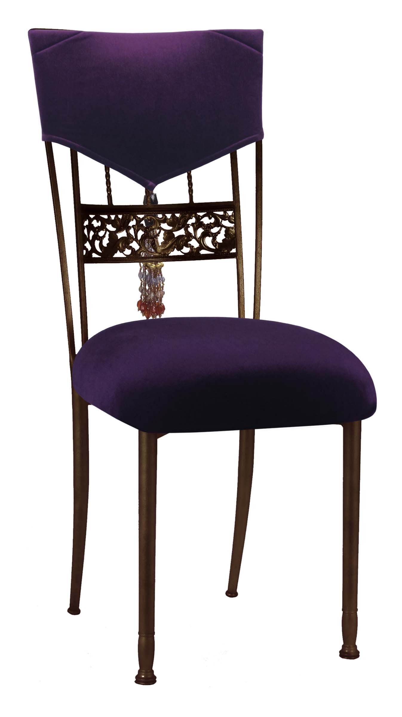 Velvet Chair Back - Eggplant Tassel Mahogany Front.jpg