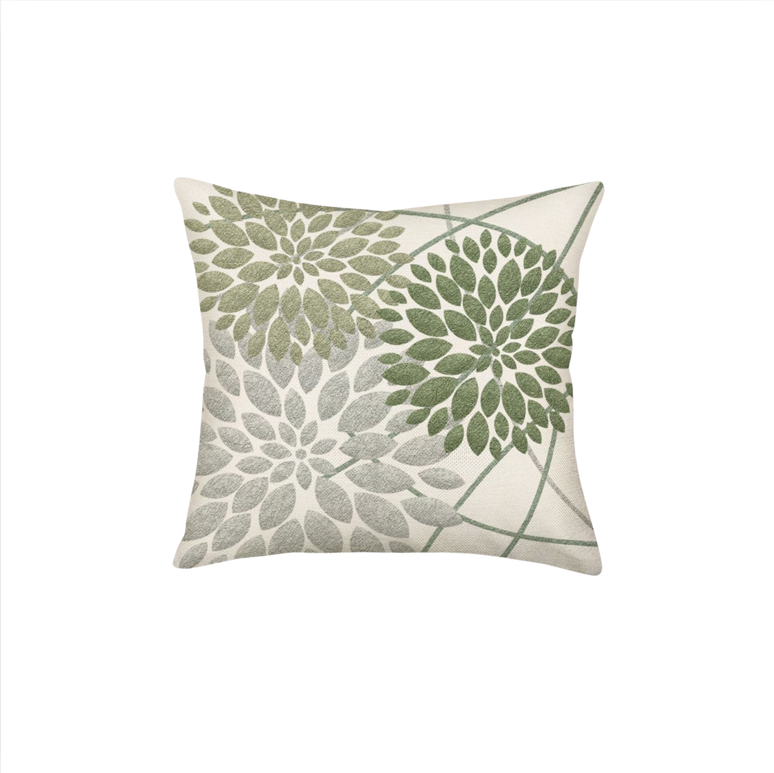 Linen Pillow in Green Dahlia