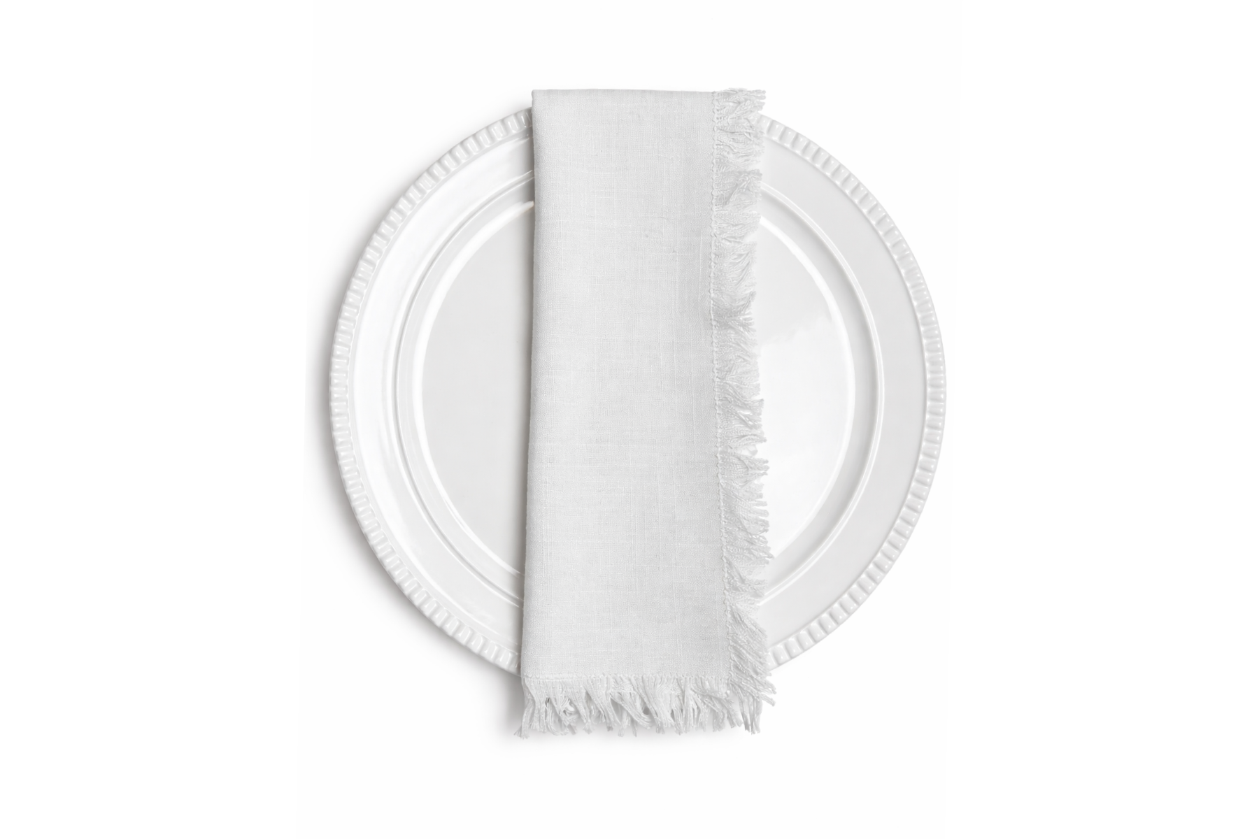Heirloom Fringe Napkin - White