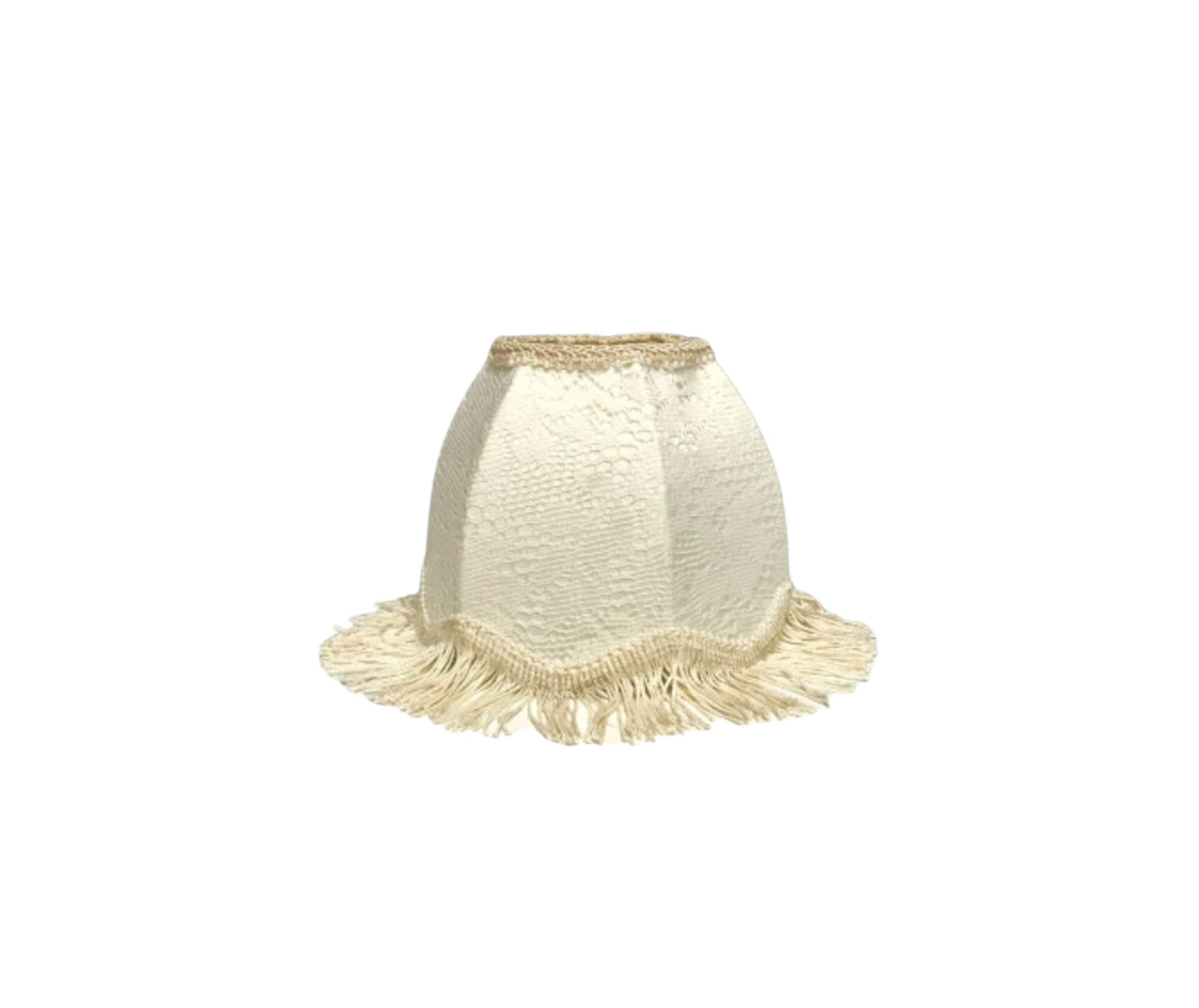 Rounded Ivory Lamp Shade with Fringe