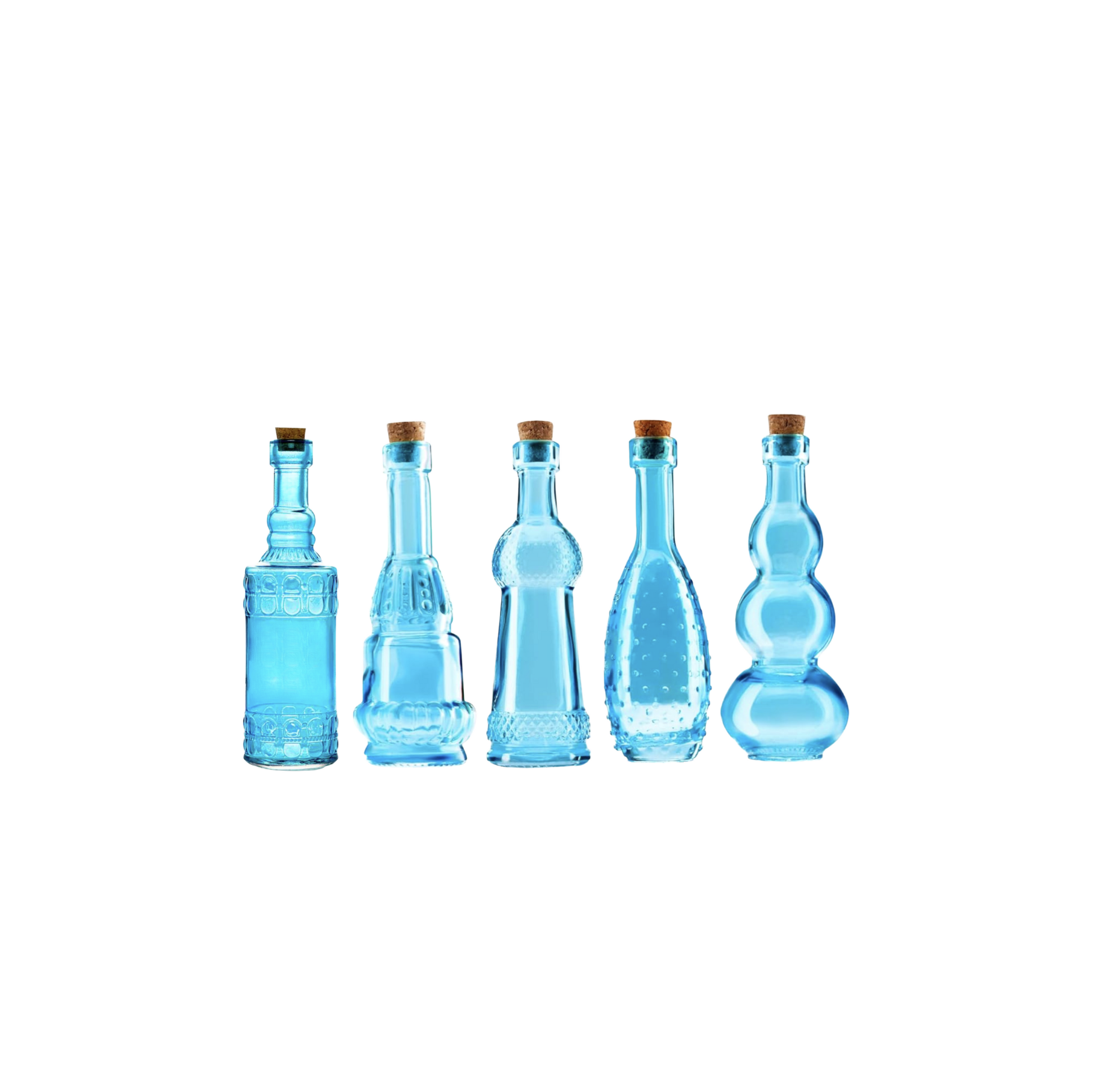 Aqua Glass Mini Vintage Bottle