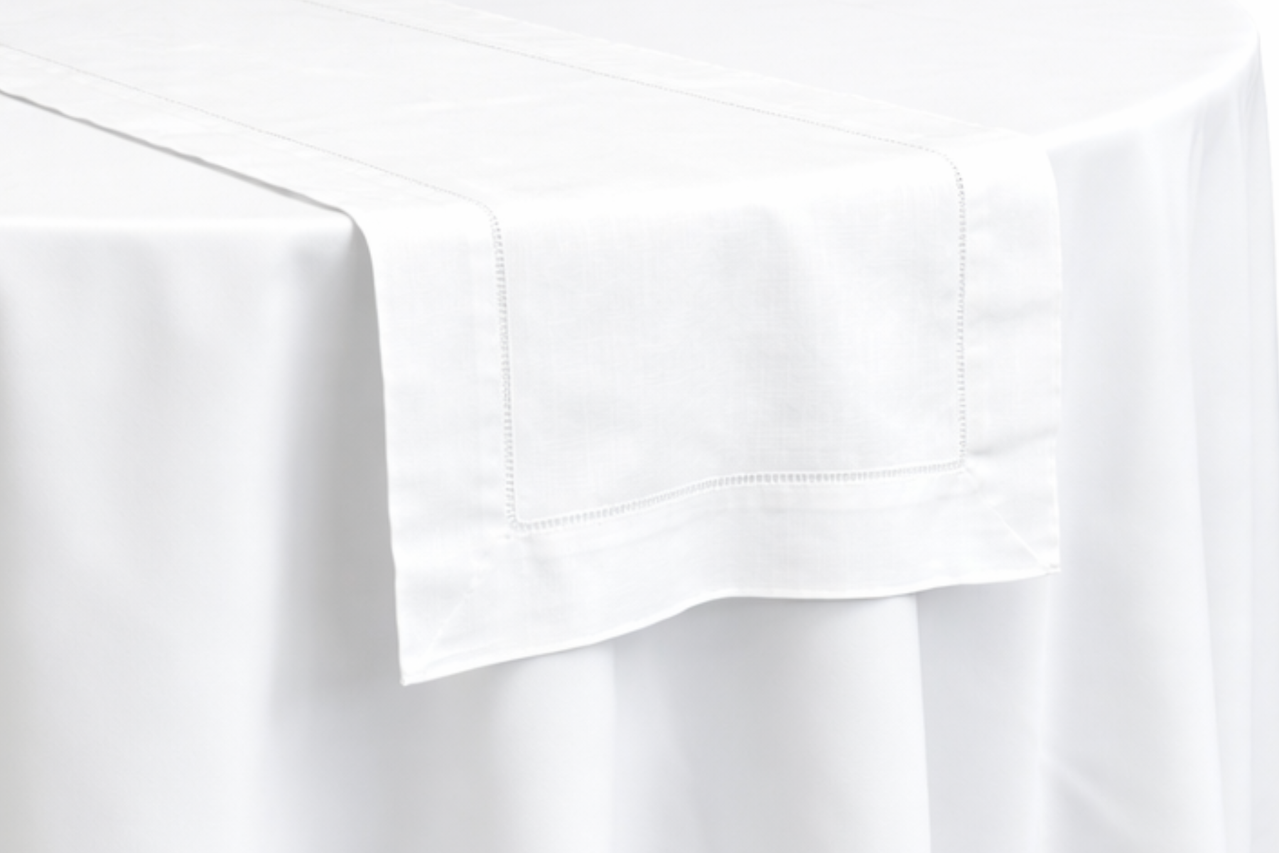 Hemstitch Runner - White