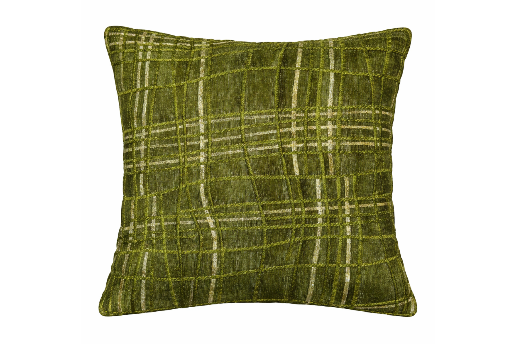 Basket Weave Pillow - Olive