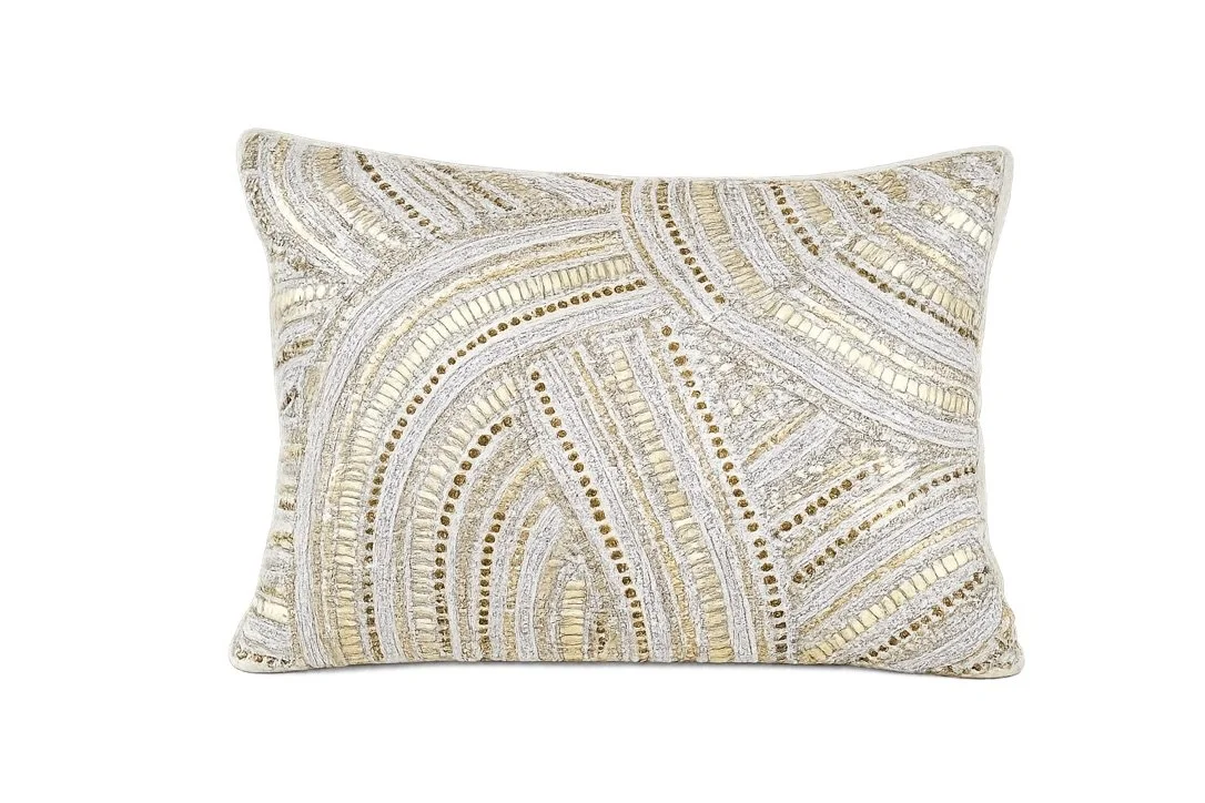 Silver, Gold, & White Pillow