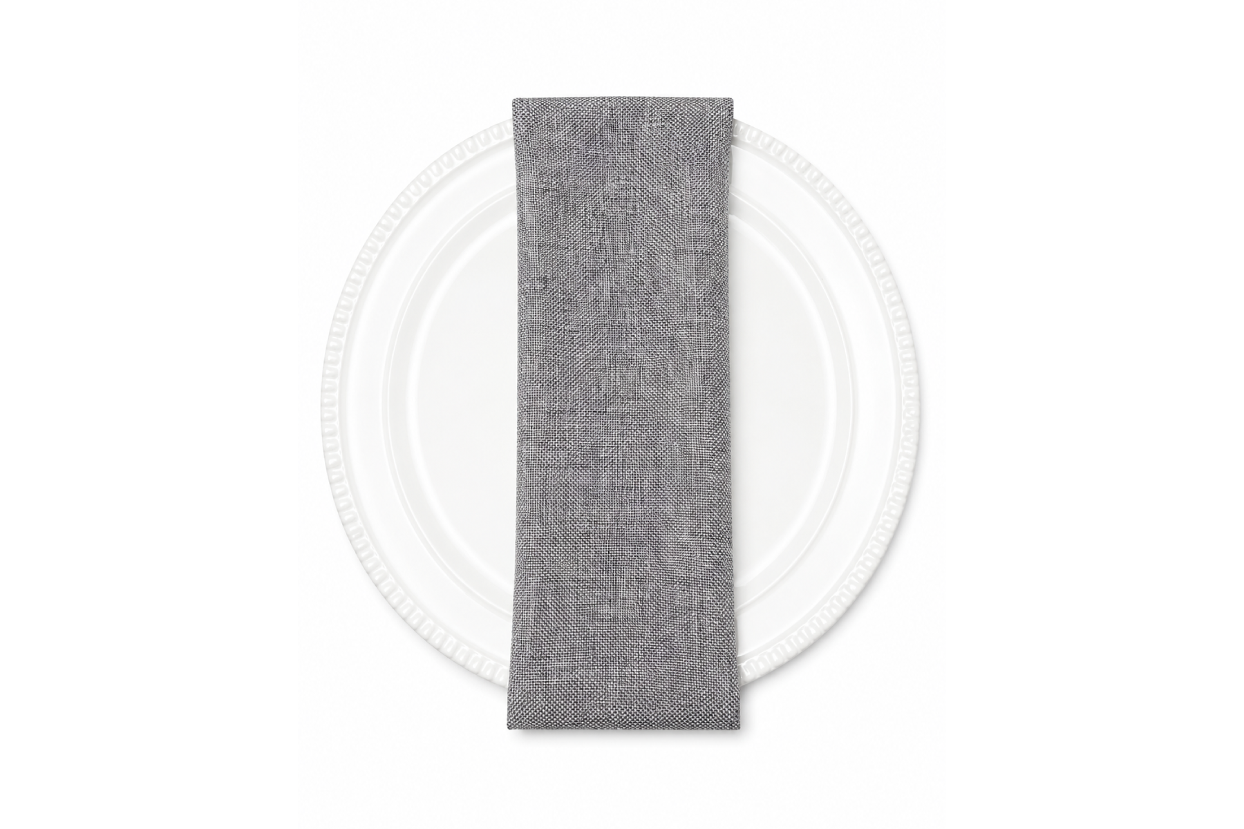 Vintage Linen Napkin - Silver