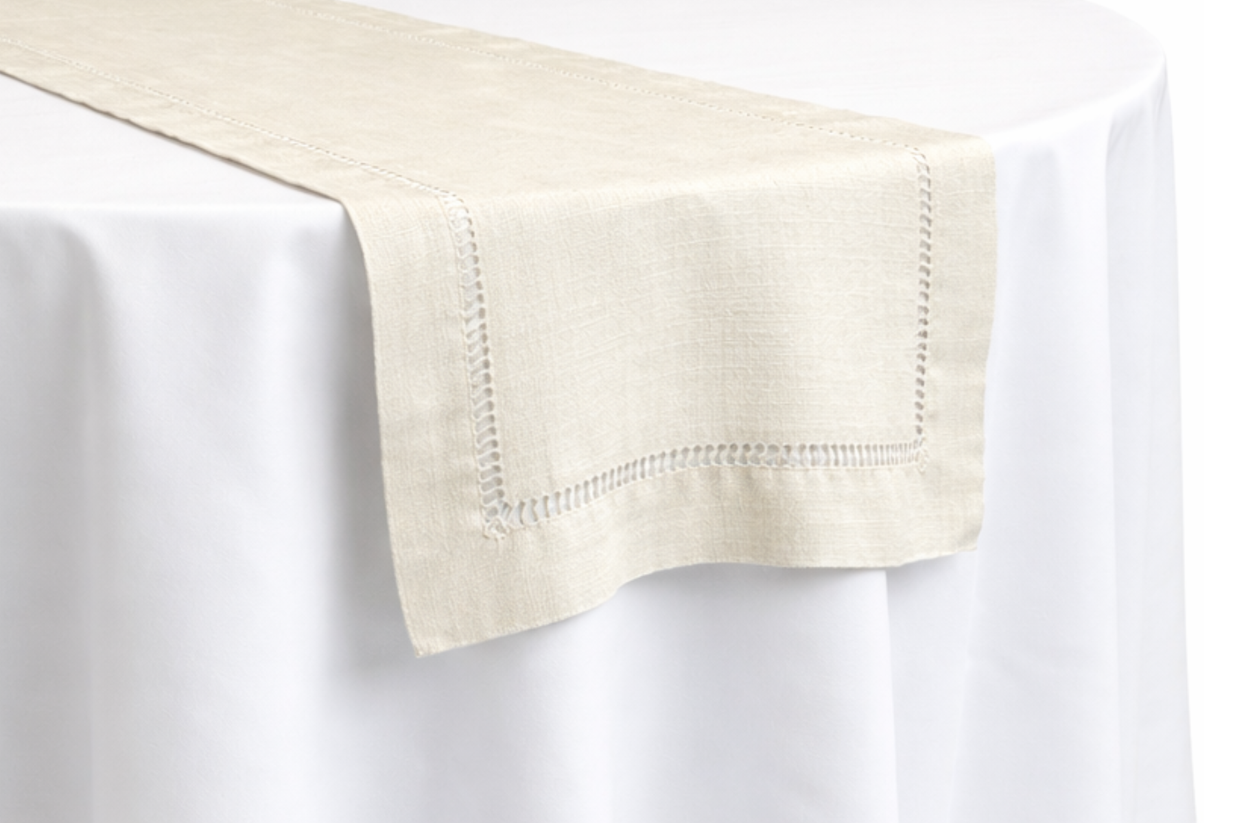 Hemstitch Runner - Ecru