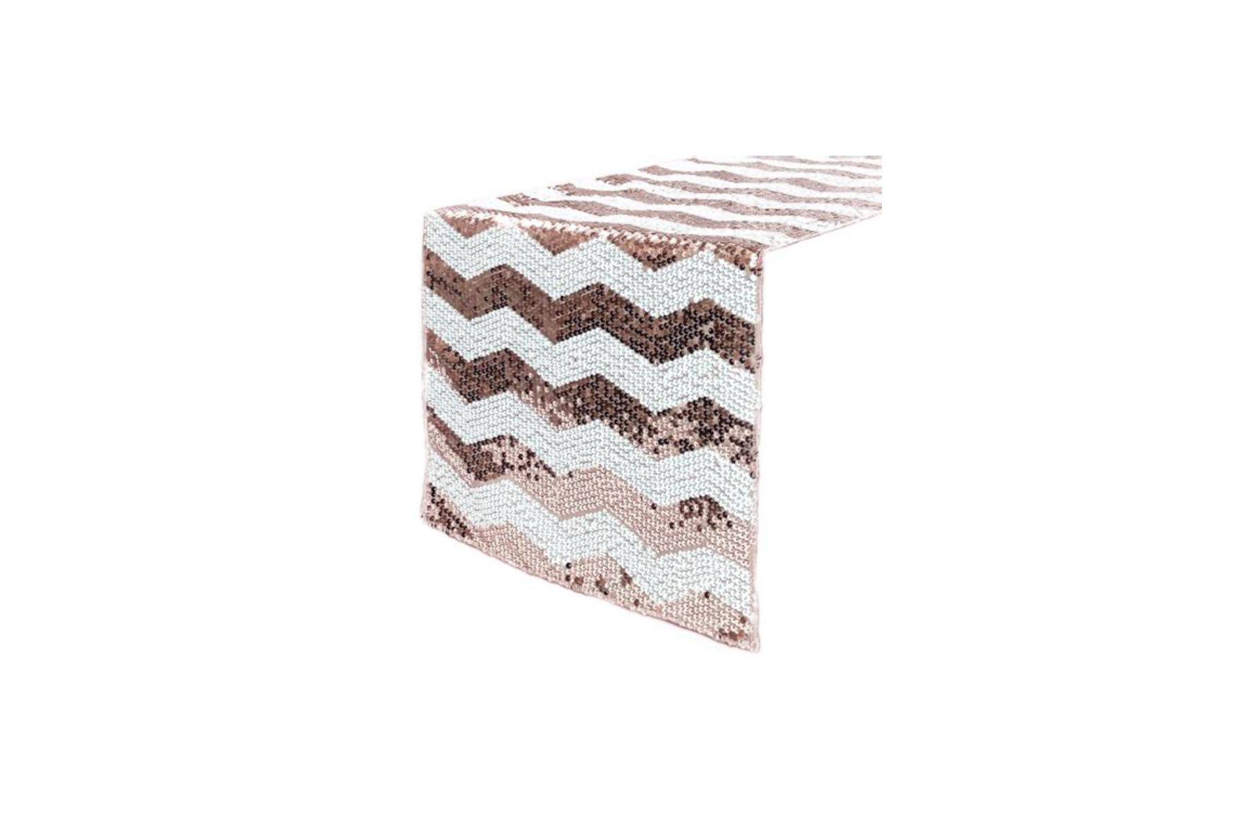 Chevron Glitz Sequin Pillow - Blush & White