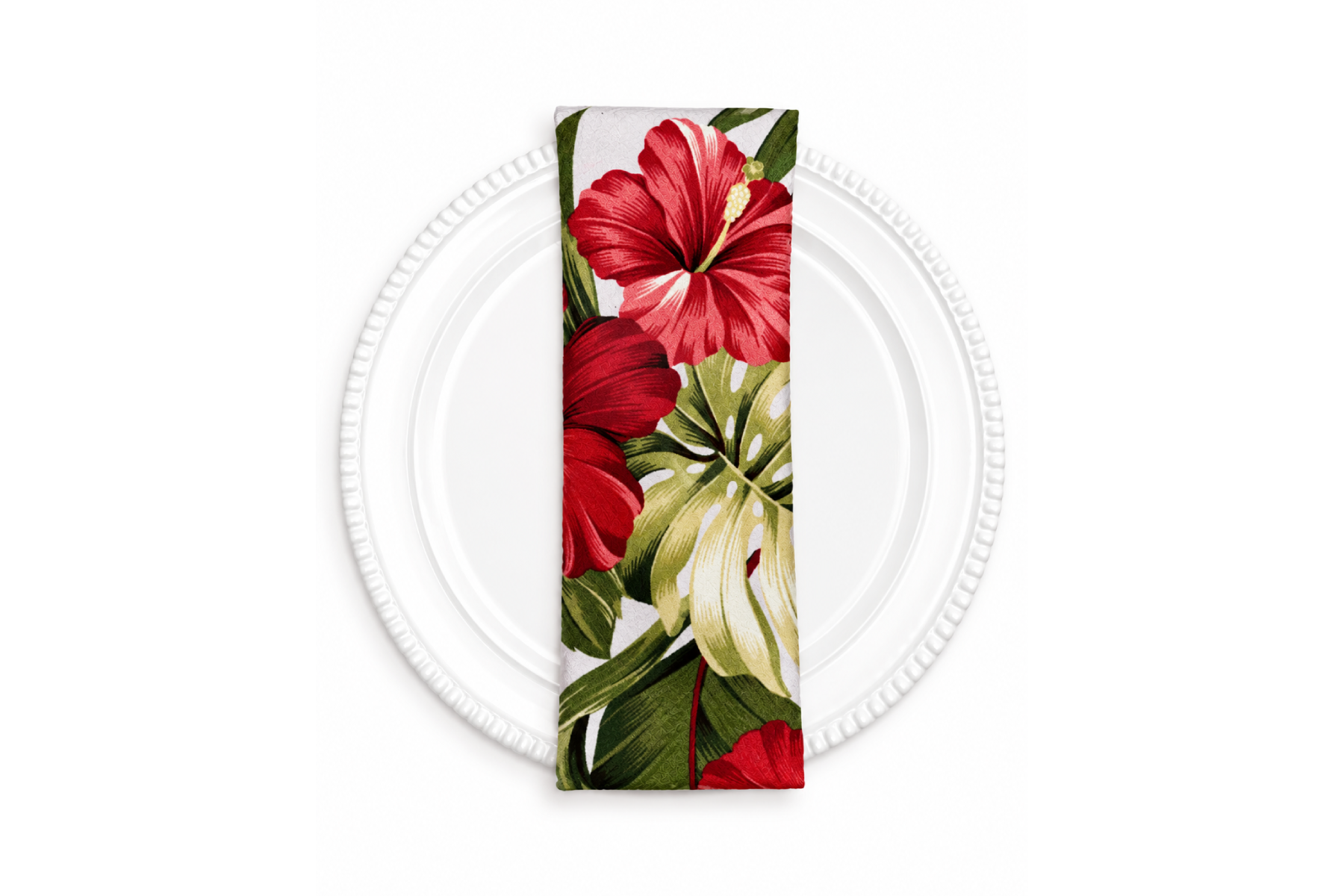 Bark Cloth Napkin - Ecru Hawaii Print