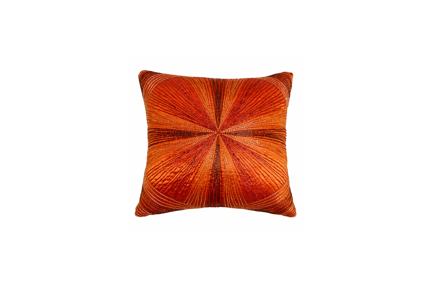 Beaded Pillow - Orange Rust Sunburst Listing.png