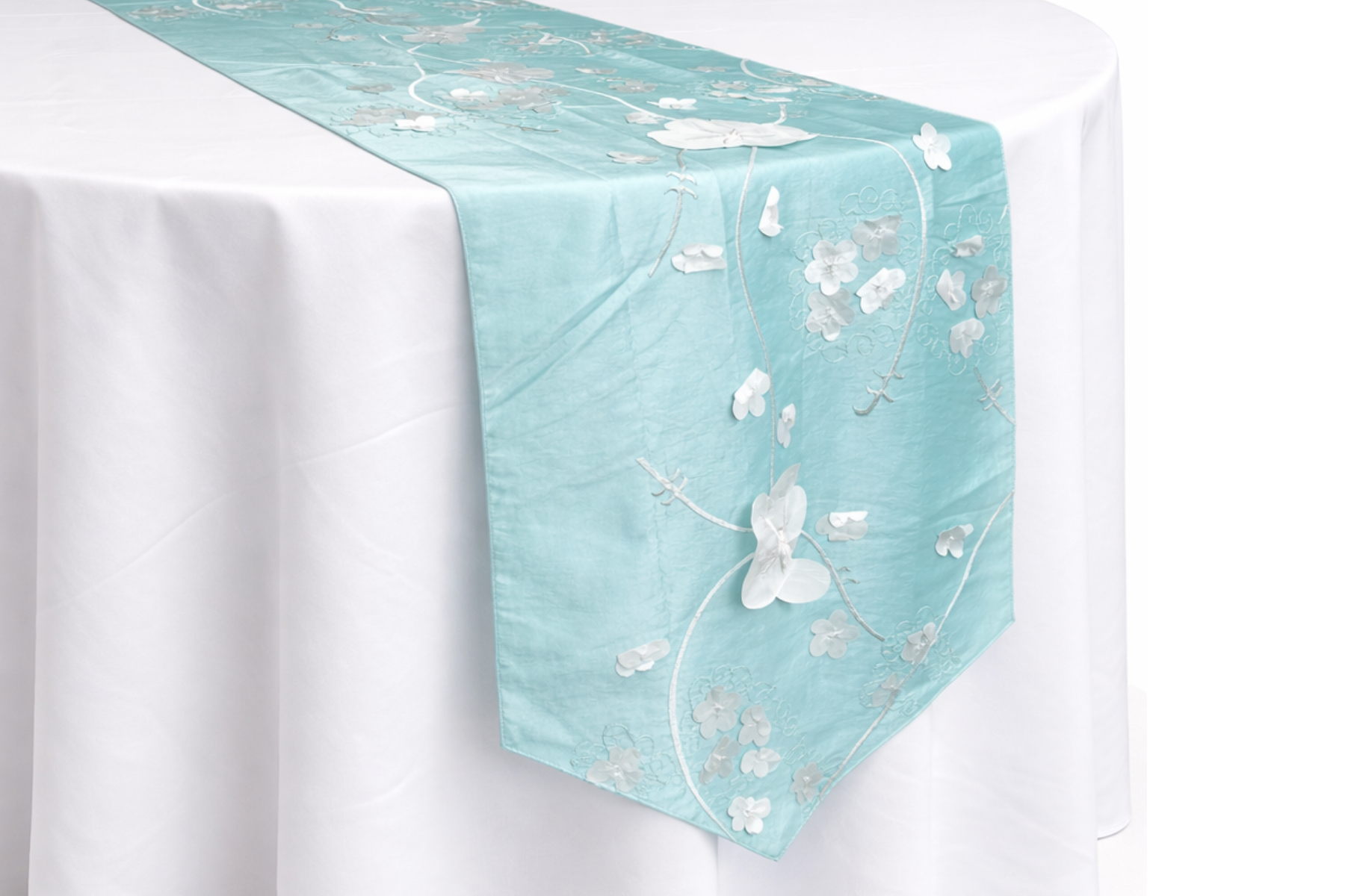 Lily Pad Taffeta Runner - Aqua