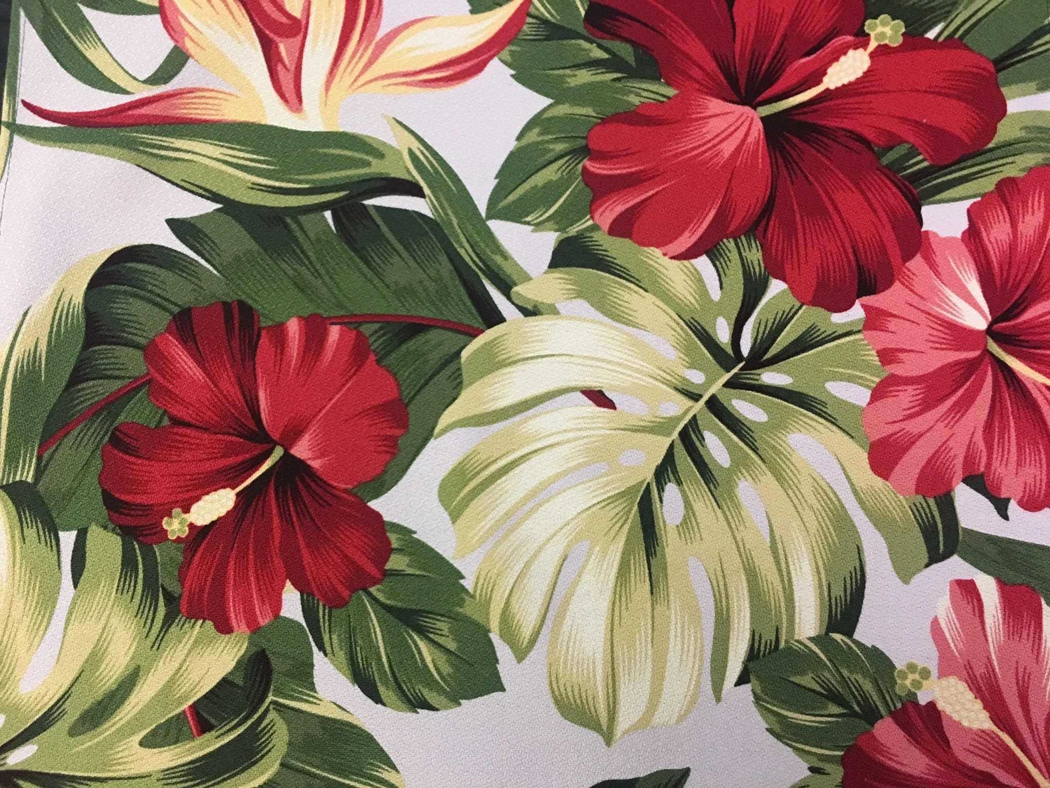 Bark Cloth Linen - Ecru Hawaii Print